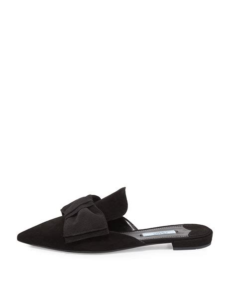 prada bow mules black|prada mules sale.